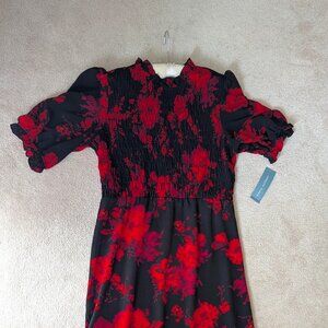 London Times red floral print dress
